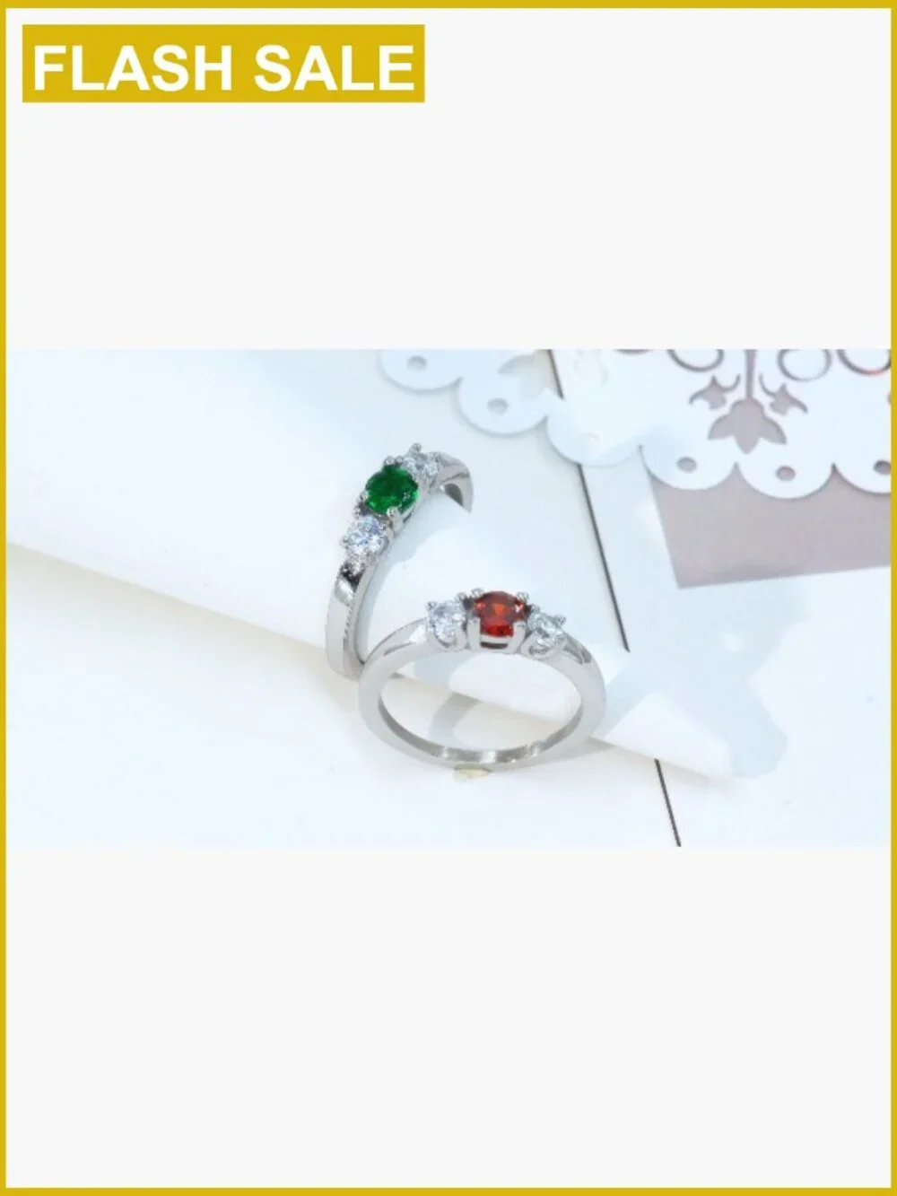 Stainless Steel Cubic Zirconia Birthstone Ring Size 2 Solitaire Classic Dainty